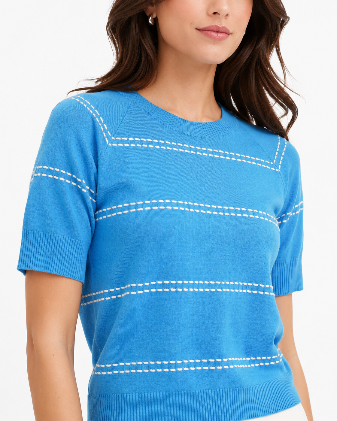 Cyrus NYC The Contrast Stitch Knit Tee