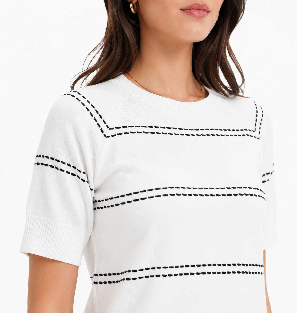 Cyrus NYC The Contrast Stitch Knit Tee