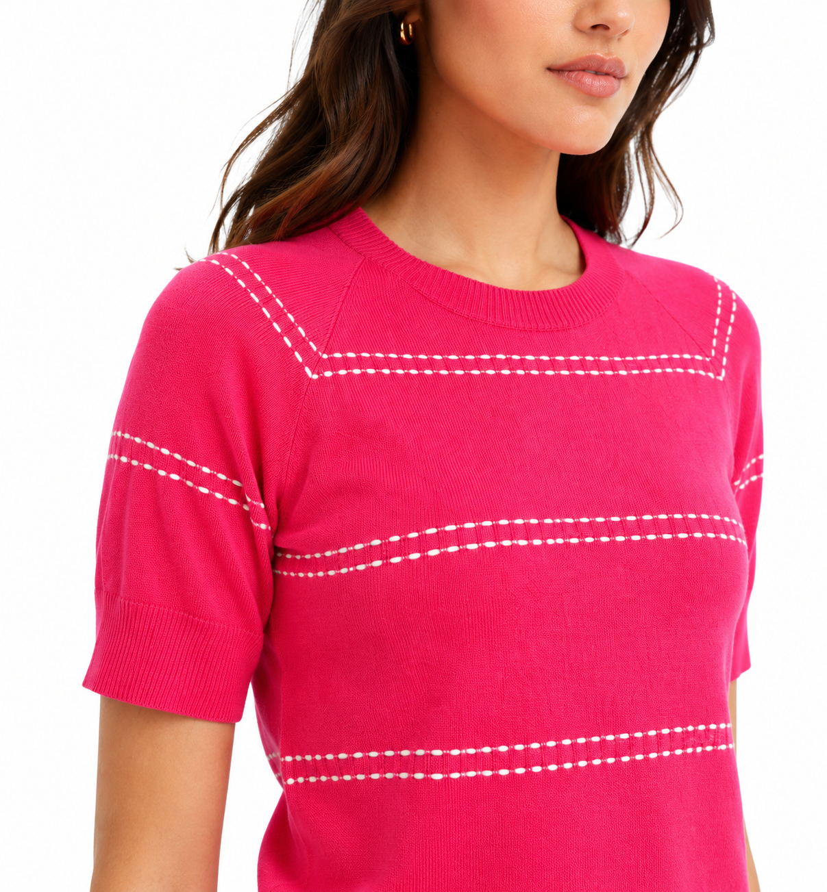 Cyrus NYC The Contrast Stitch Knit Tee