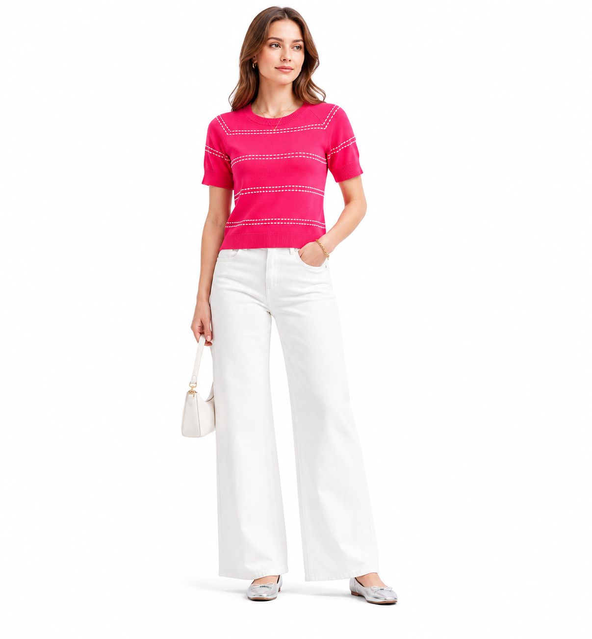 Cyrus NYC The Contrast Stitch Knit Tee