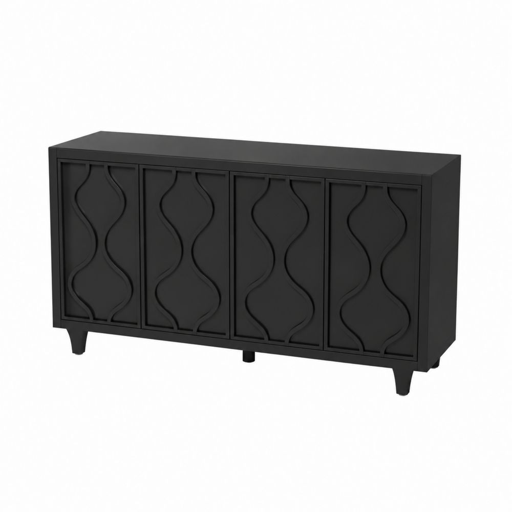 Komoda z falistymi drzwiami 150x40x85 cm MDF