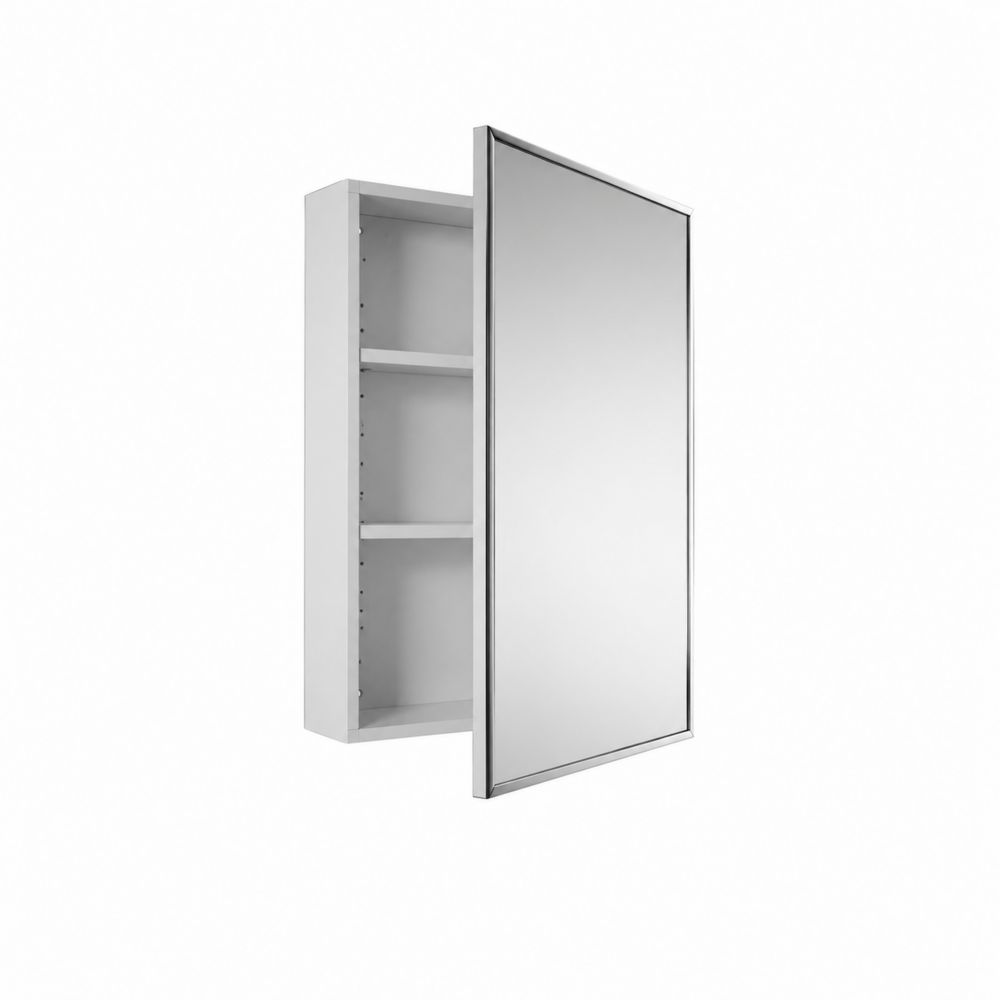 Szafka z lustrem ścienna MDF Biała 60x80x15 cm-Velixorn