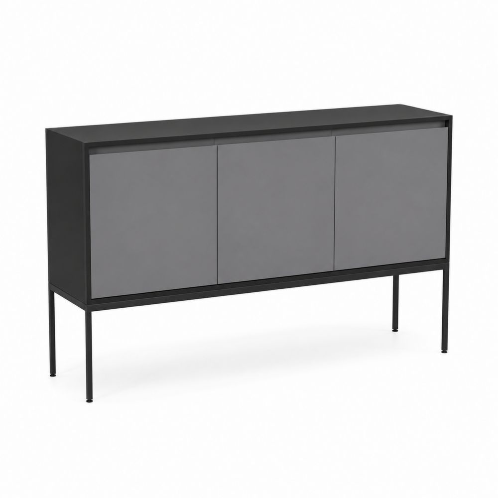 Kredens metalowy czarny/szary 120x40x85 cm-Velixorn