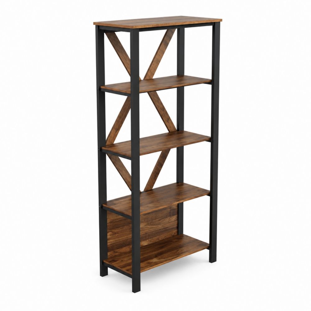 Regał z płyty MDF z metalowymi nogami 180x90x30 cm-Velixorn