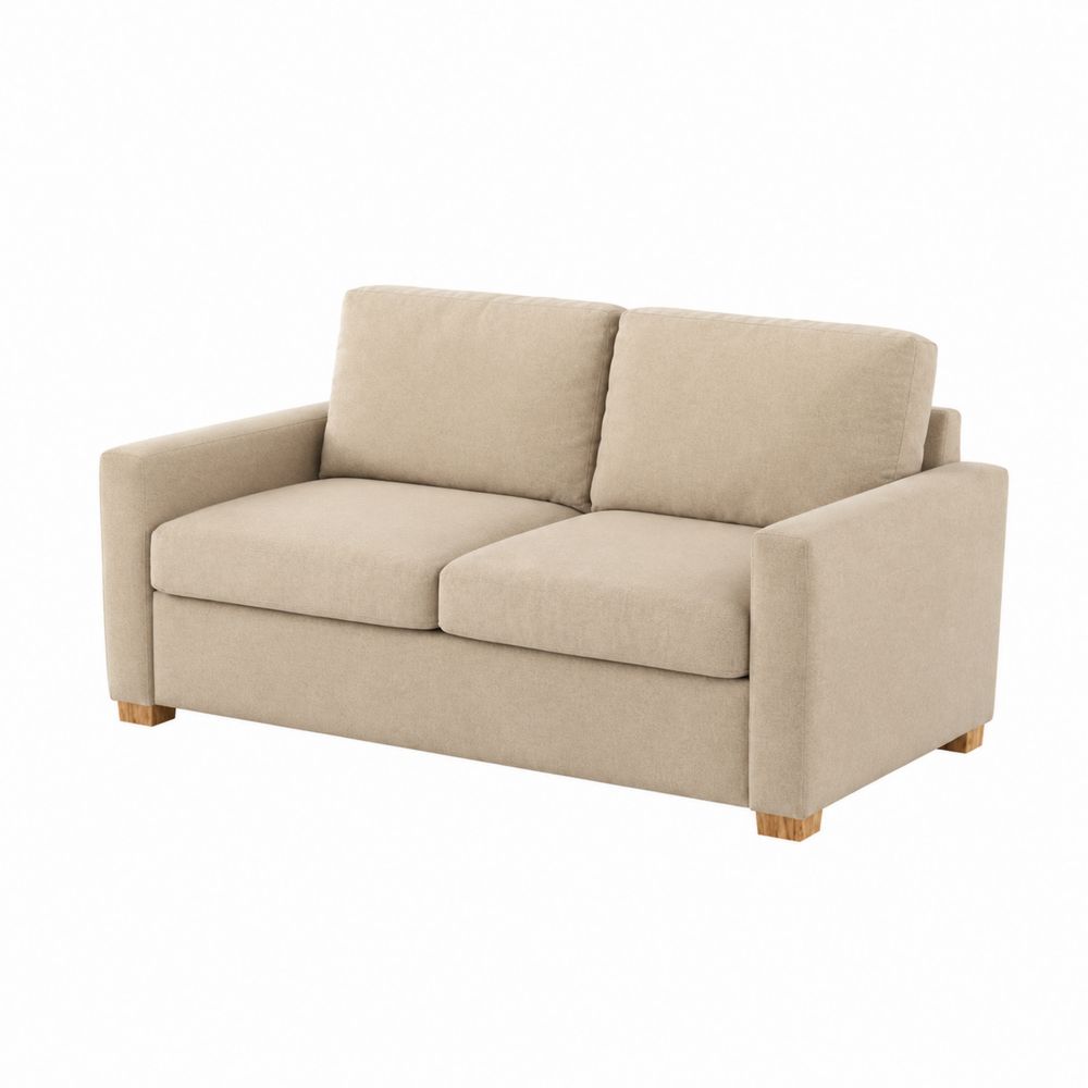 Sofa Dwuosobowa, Tkanina Poliestrowa, Beżowa-Velixorn