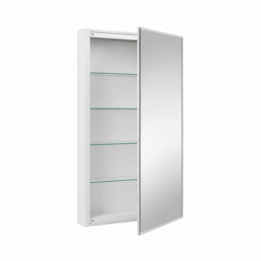 Szafka łazienkowa z lustrem stal biała 50x80x12 cm-Velixorn