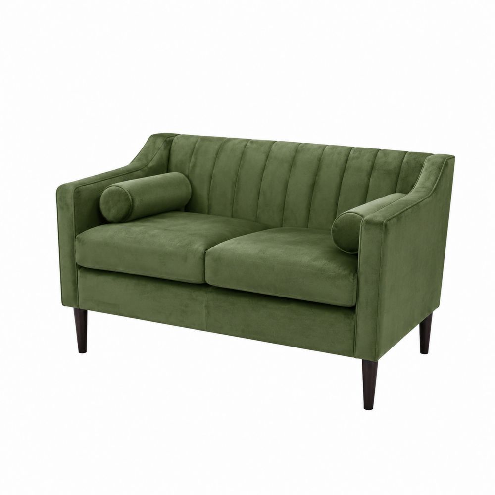 Sofa 2-osobowa z Weluru Zielonego z Poduszkami-Velixorn