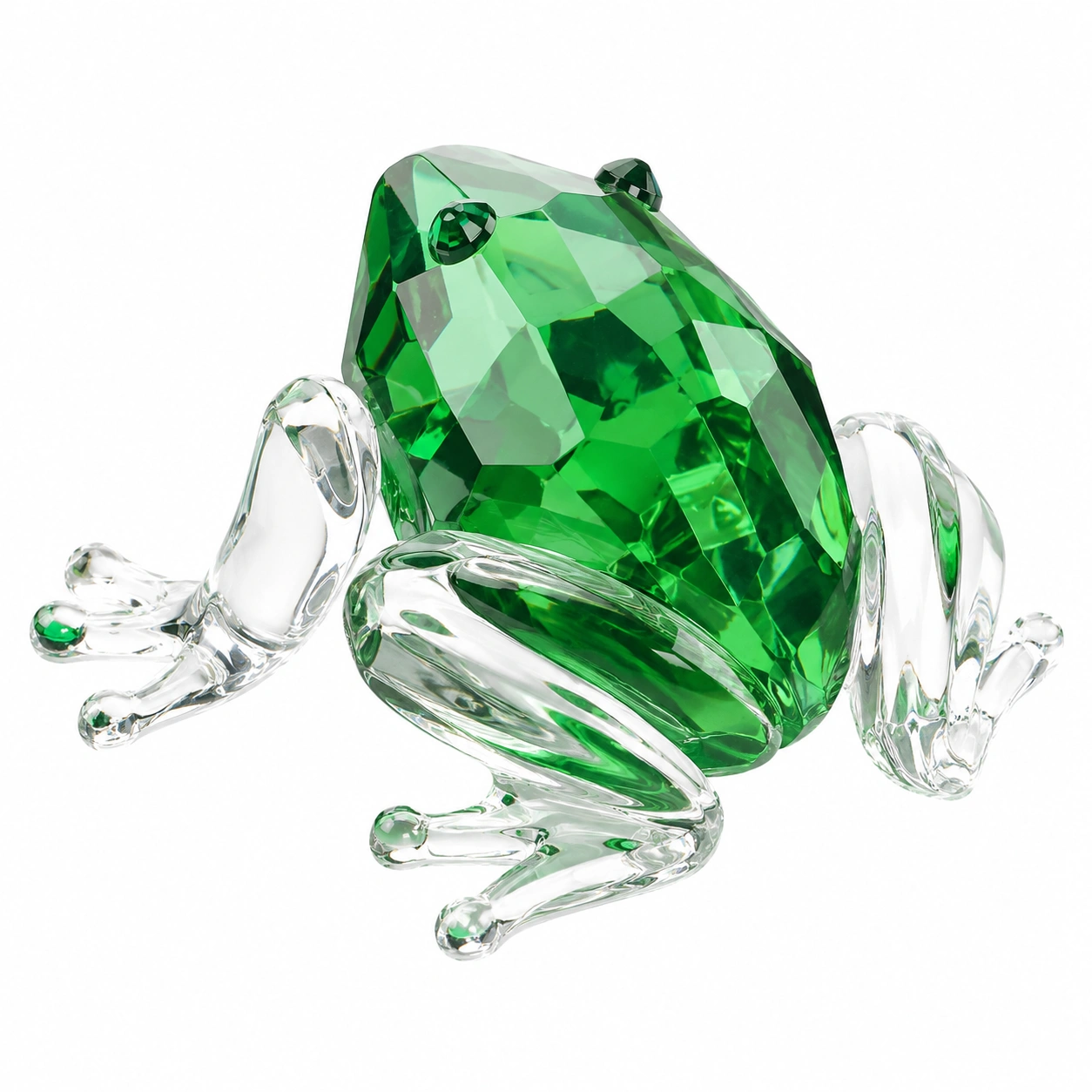 Figura decorativa de rana cristal verde-CasmoraLiving