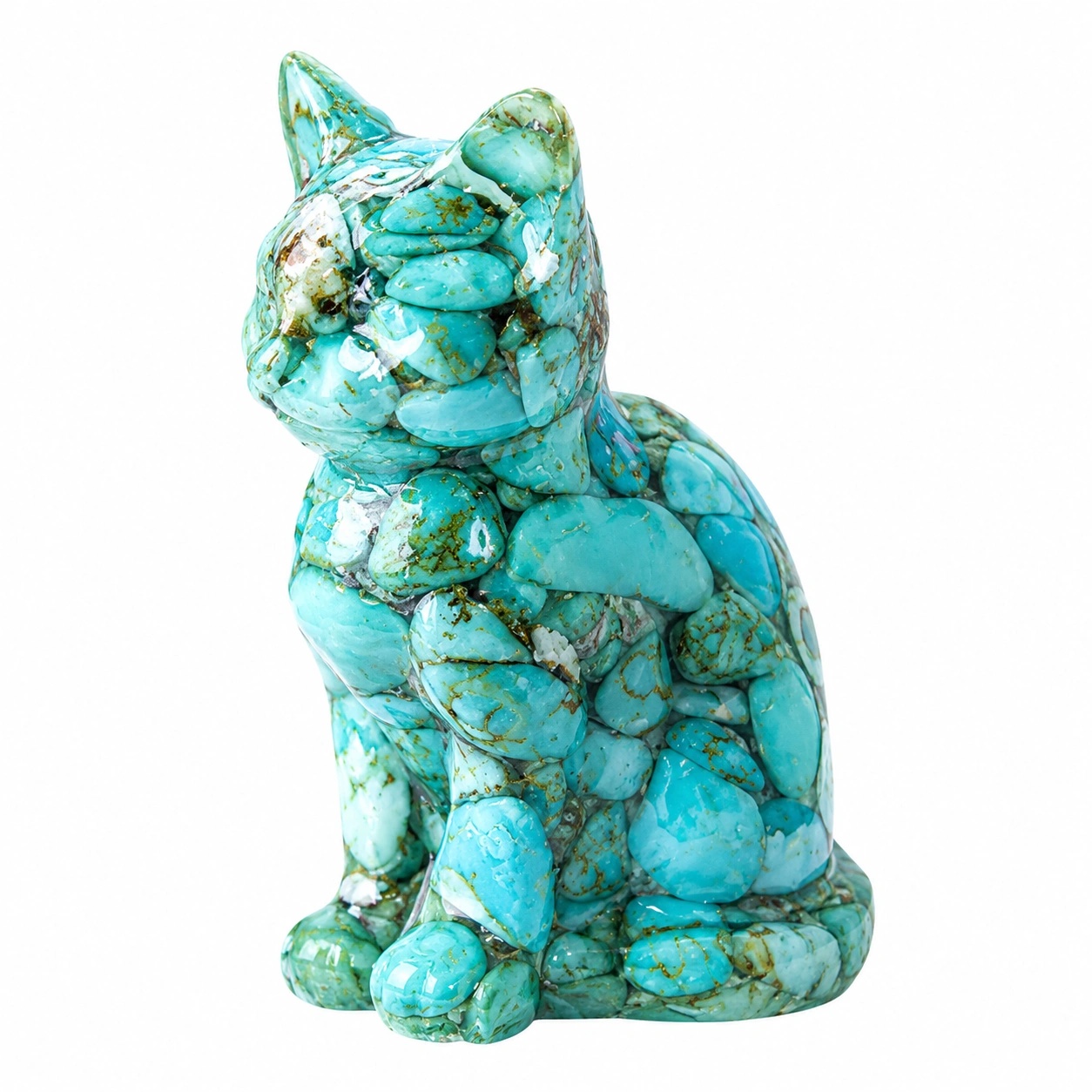 Figura decorativa de gato turquesa-CasmoraLiving