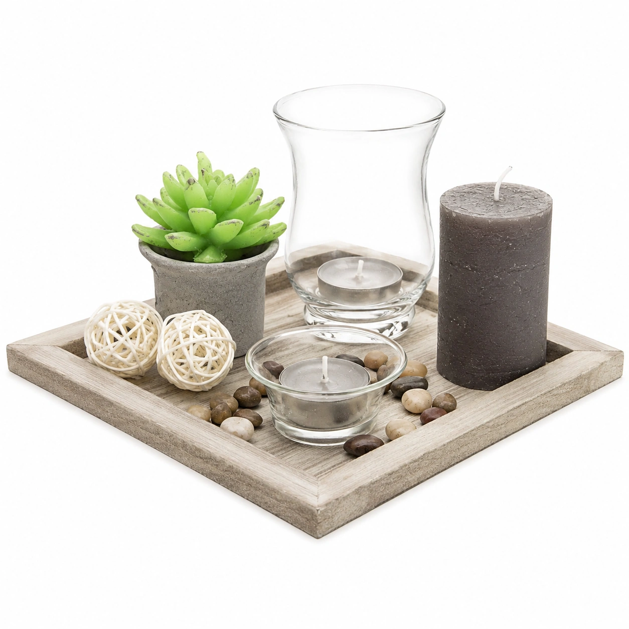 Set decorativo para velas con bandeja-CasmoraLiving