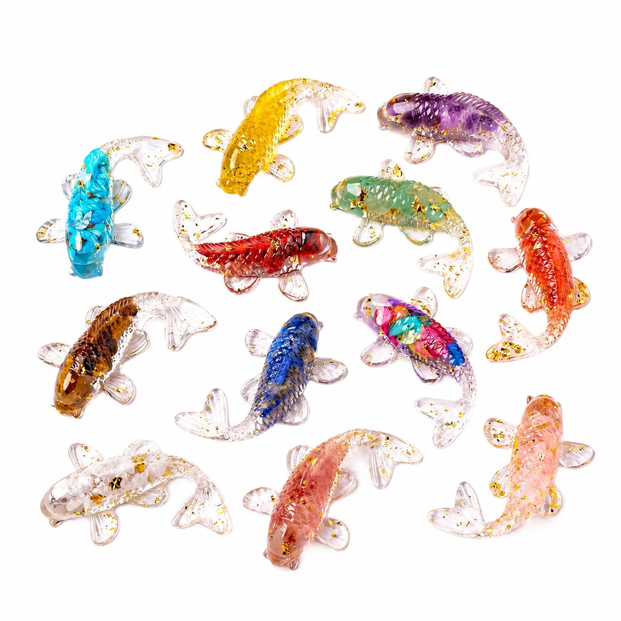Set de Peces Koi Decorativos de Resina-CasmoraLiving