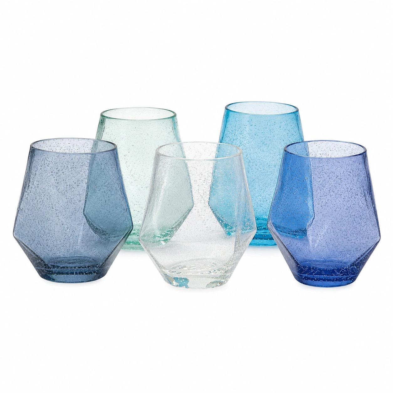 Set de vasos de vidrio color azul 5 piezas-CasmoraLiving