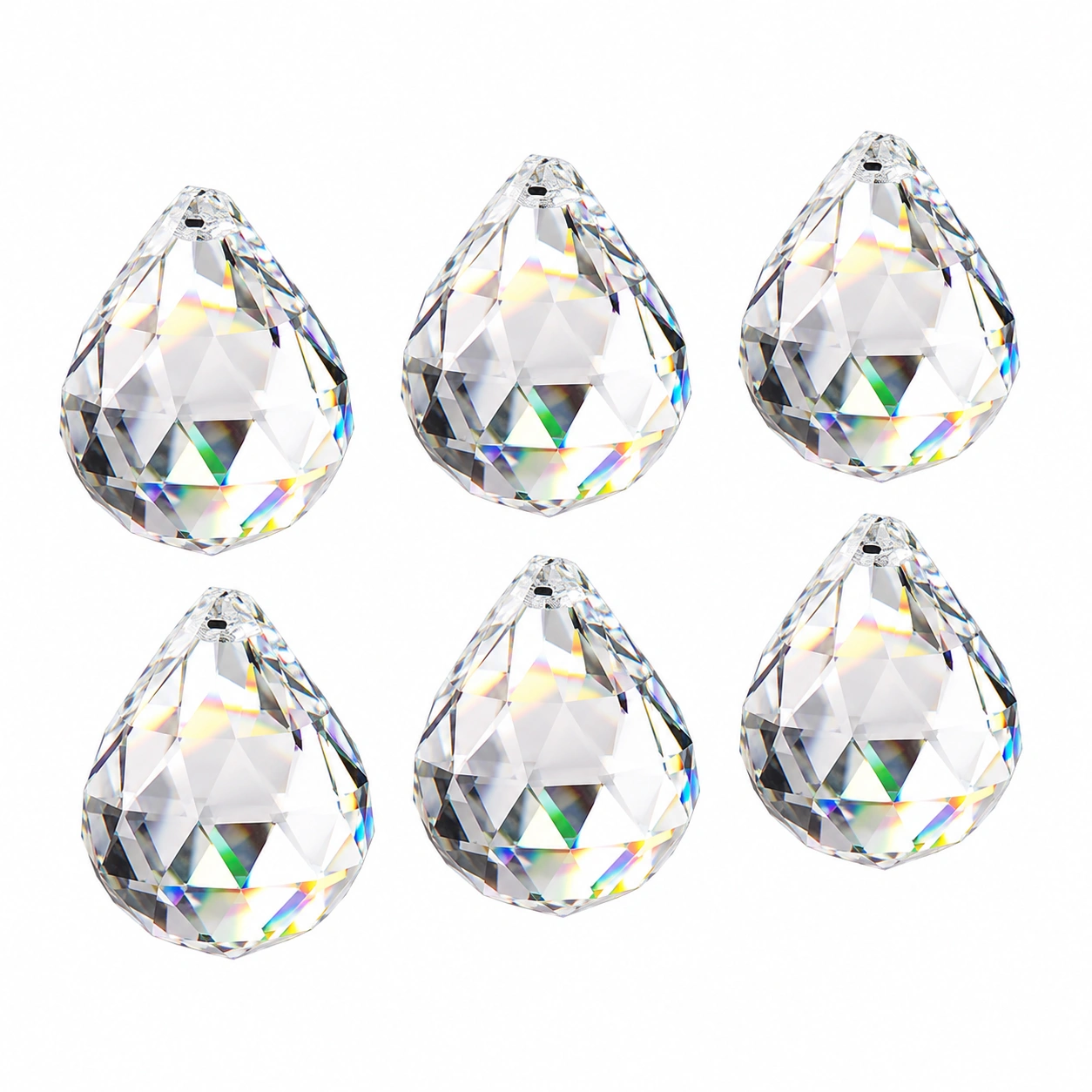 Colgantes de cristal facetado en forma de gota-Woodentia
