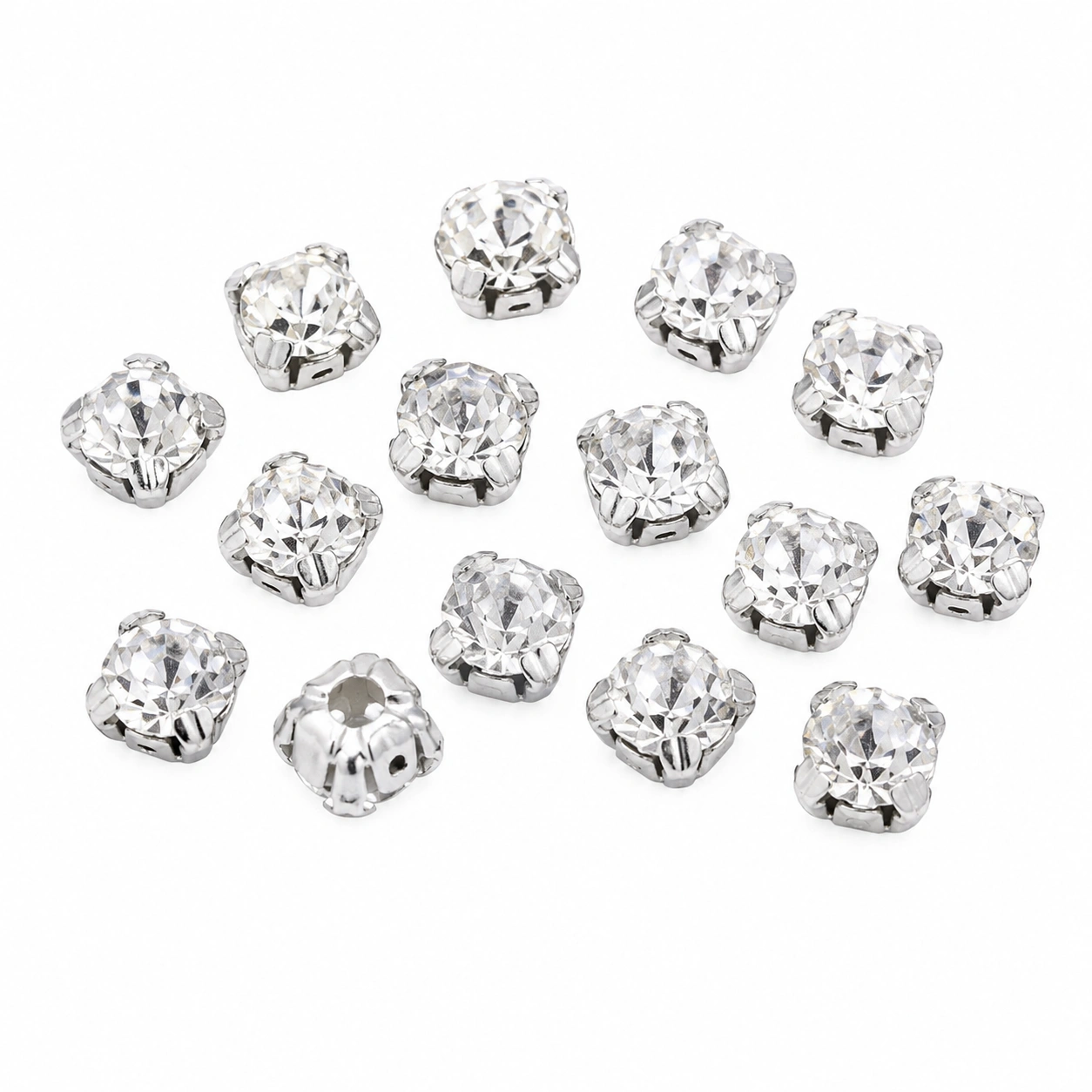 Cristales para Costura con Engaste Plateado-Woodentia