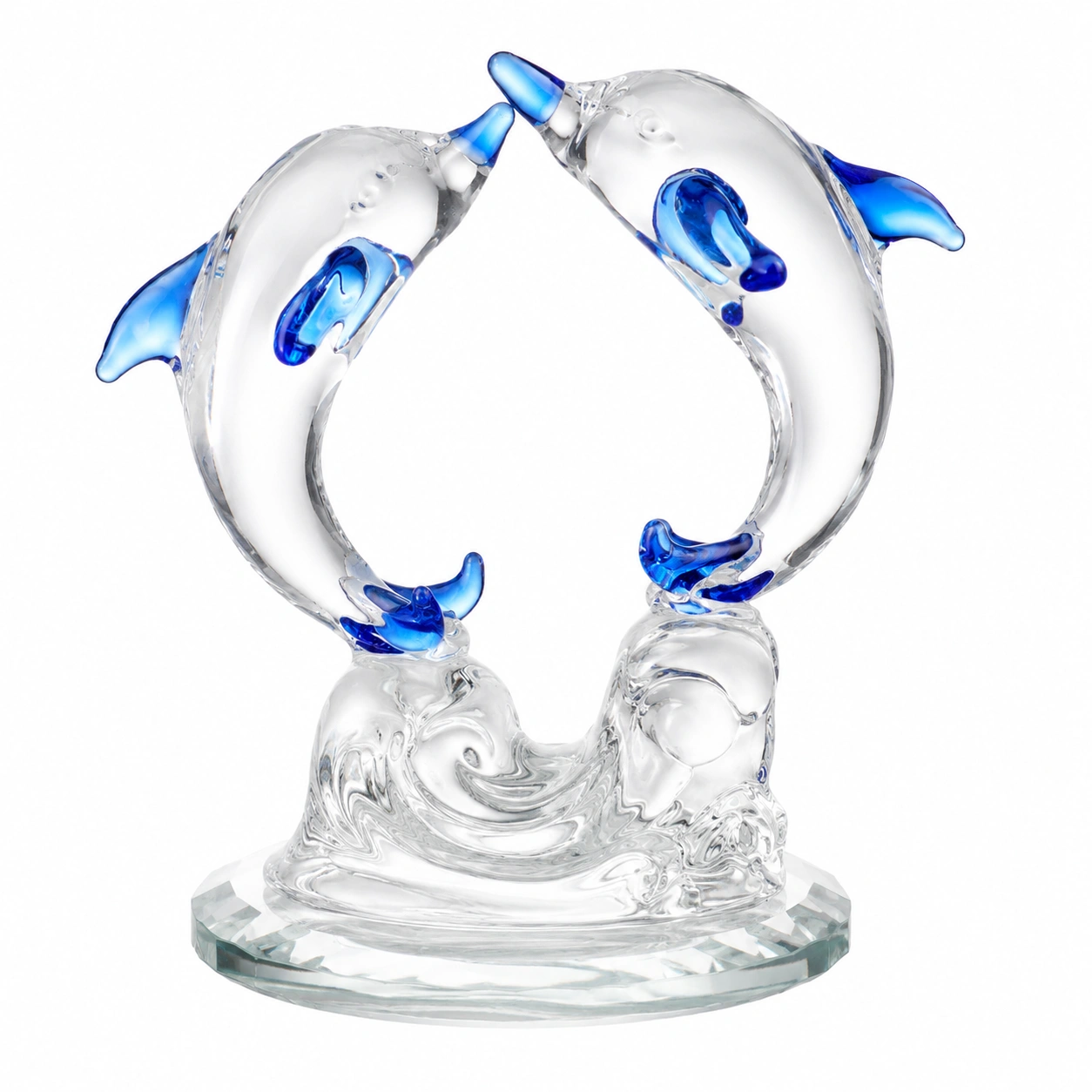 Figura Decorativa Delfines de Cristal-Woodentia