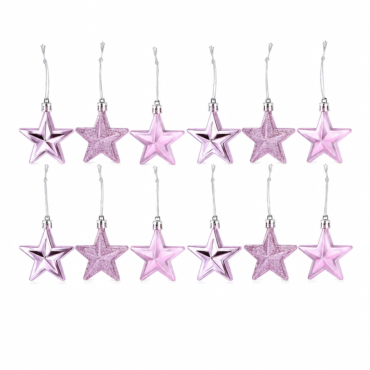 Set de colgantes estrella decorativos 12 piezas-Lushnesty