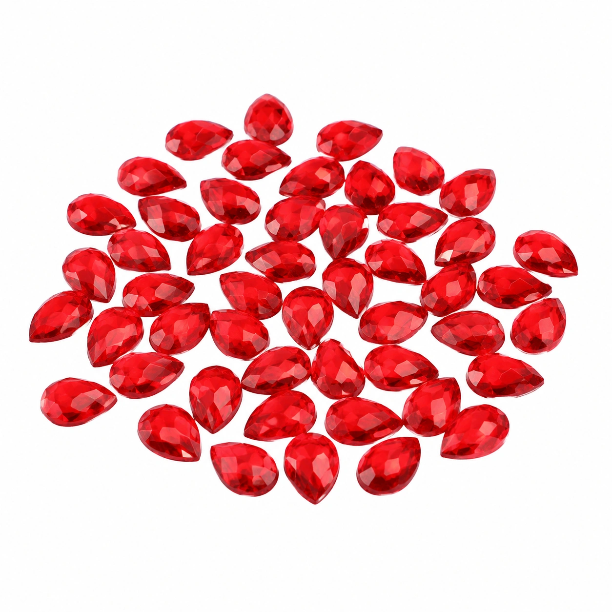 Set de gemas decorativas rojas 50 piezas-Lushnesty