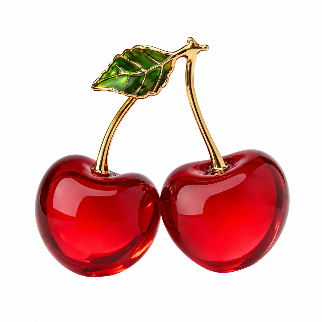 Figura de cerezas rojas de cristal decorativo-Lushnesty