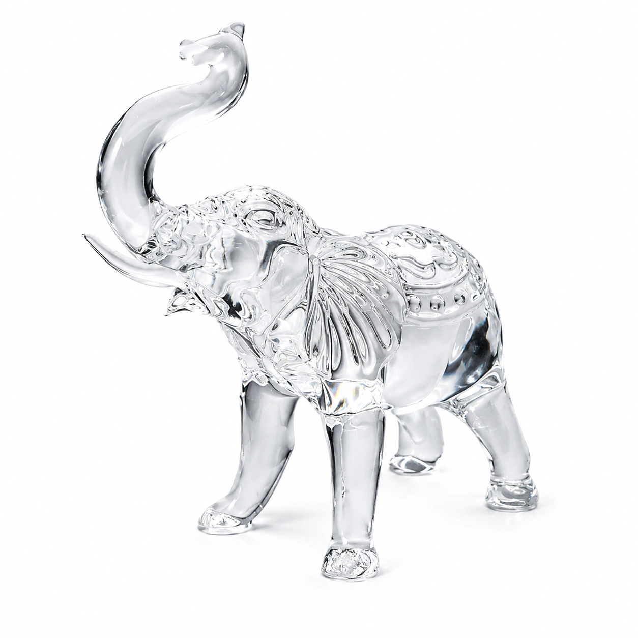 Figura de elefante transparente de cristal-Lushnesty