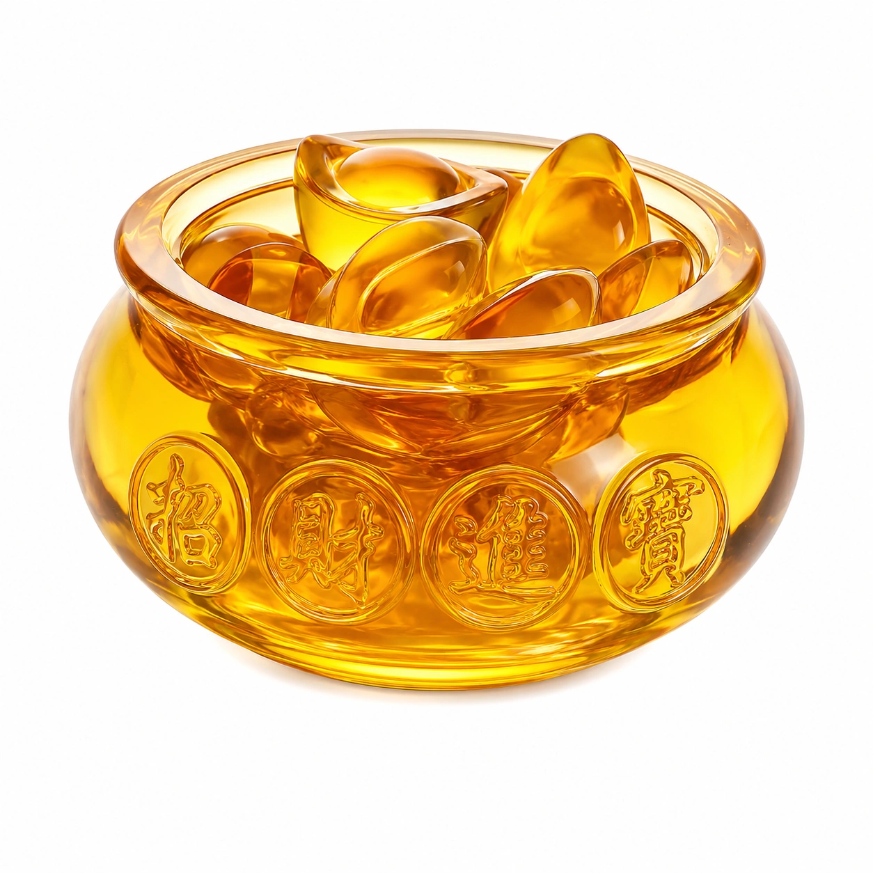 Cuenco dorado decorativo estilo lingote-Lushnesty