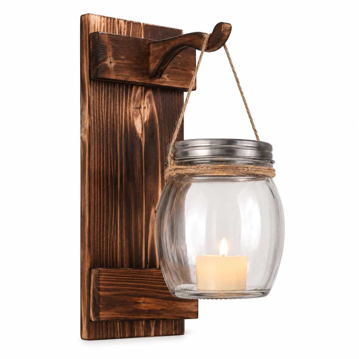 Farol Portavelas de Pared Rustico-Lushnesty