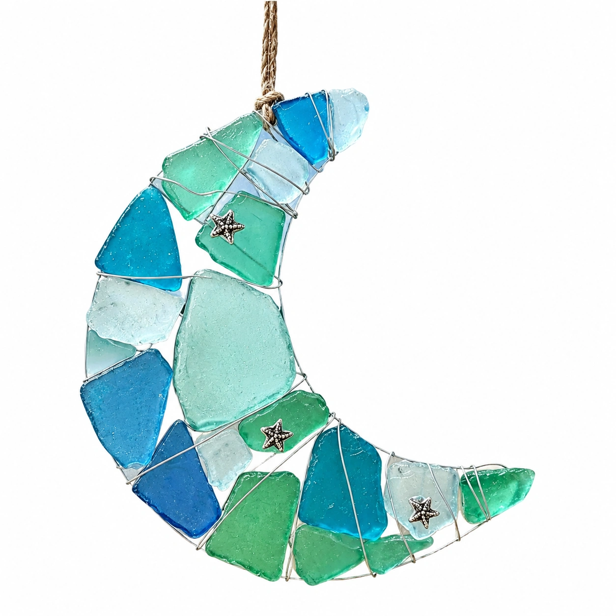Colgante Luna de Vidrio Marino-Lushnesty