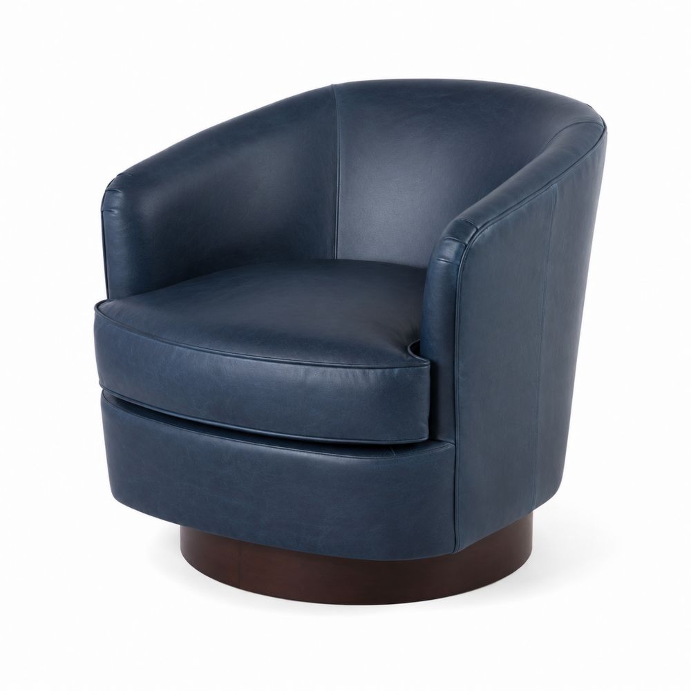 Fotel skórzany obrotowy granatowy-wohnformdesign