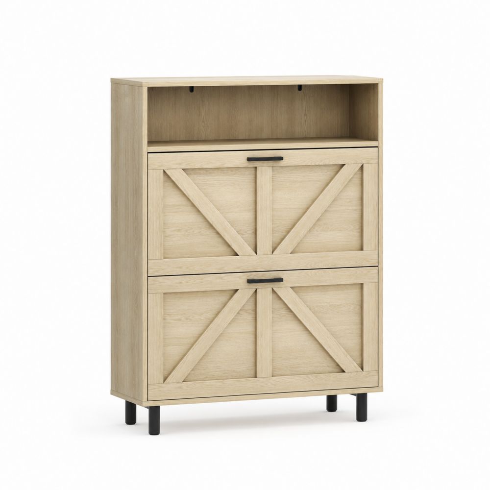 Szafka na buty z płyty wiórowej 2 drzwi 90x30x120 cm-wohnformdesign
