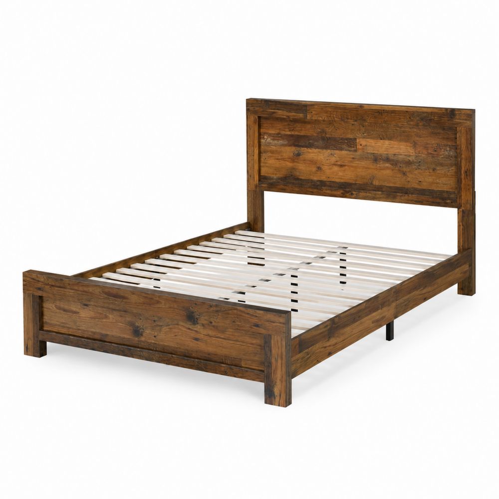 Łóżko podwójne z drewna akacjowego, brązowe, 200x160 cm-wohnformdesign