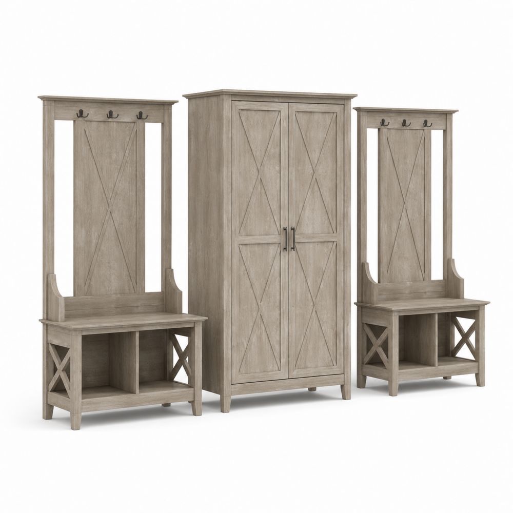 Zestaw mebli do przedpokoju, 3-częściowy, drewno sosnowe i MDF, Beżowy-wohnformdesign