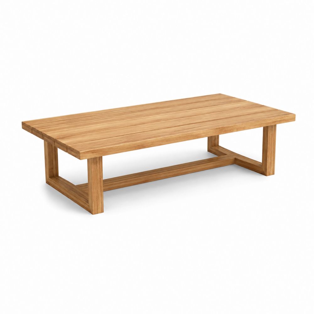 Prostokątny stolik kawowy drewno tekowe 150x80x35 cm-wohnformdesign