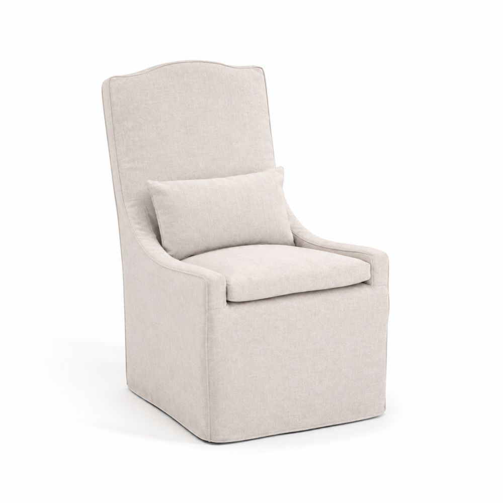 Fotel z tkaniny lnianej beżowy 90x60x100 cm-wohnformdesign