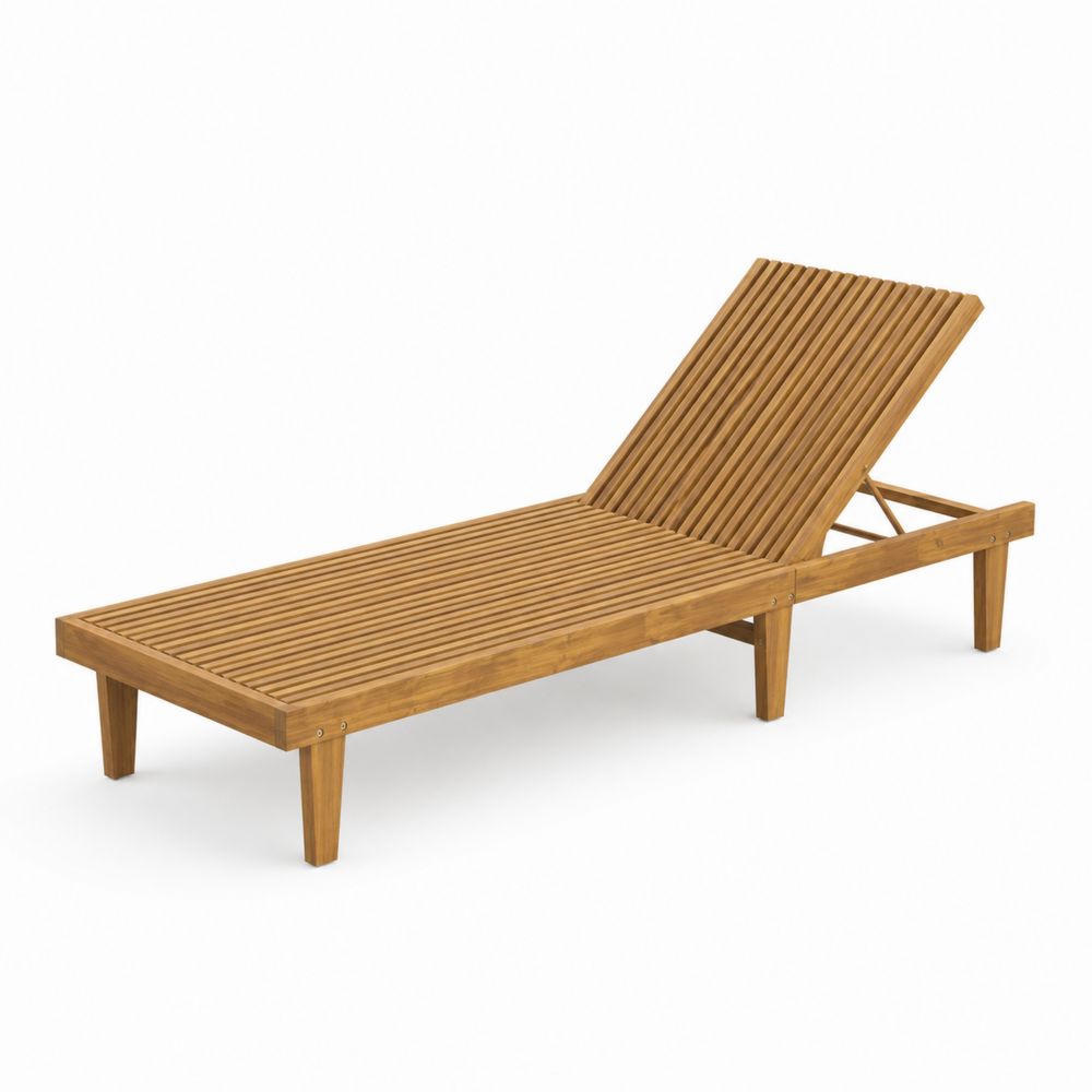 Drewniany leżak z drewna tekowego 200 cm x 60 cm x 30 cm-wohnformdesign