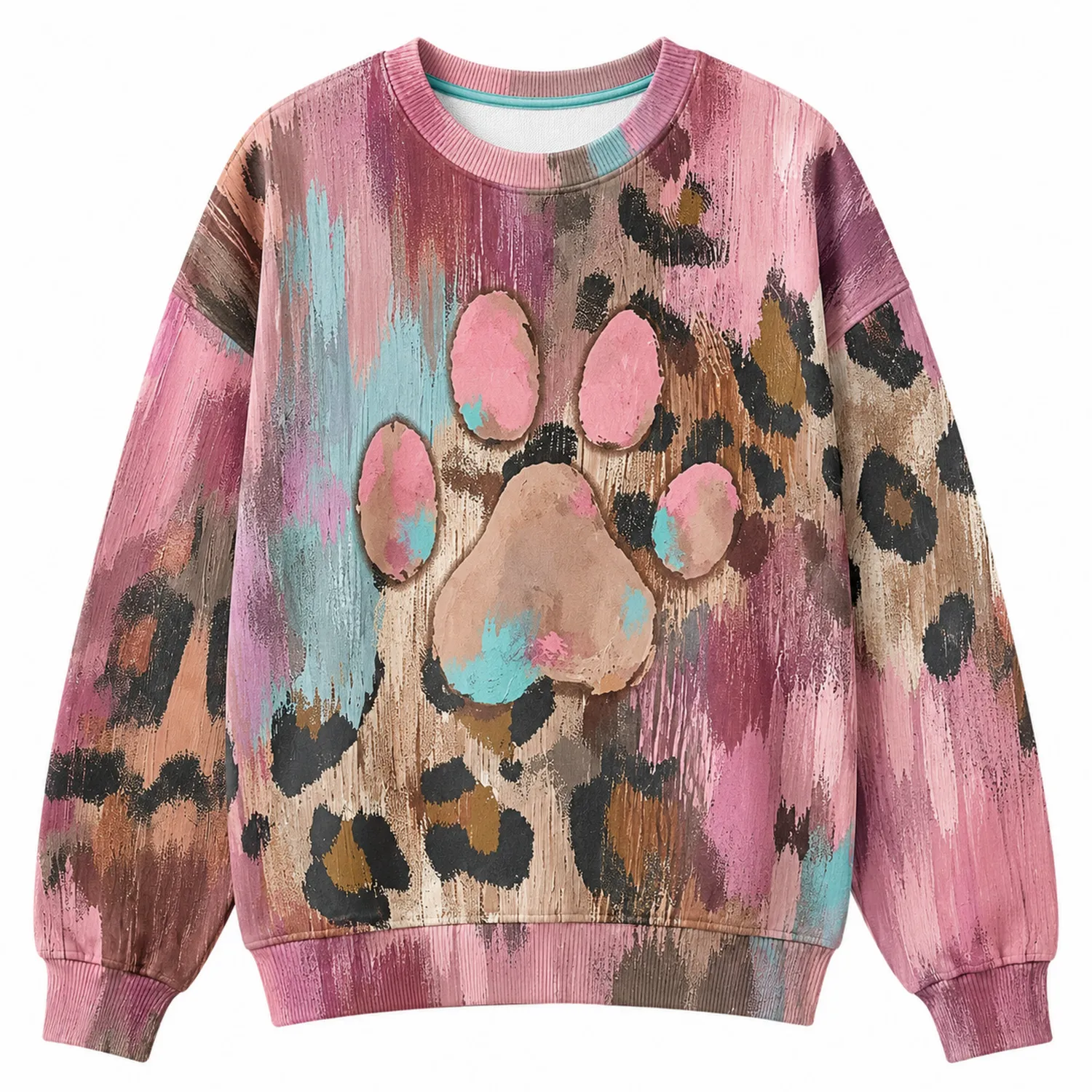 Felpa Donna Multicolore con Stampa Zampa
