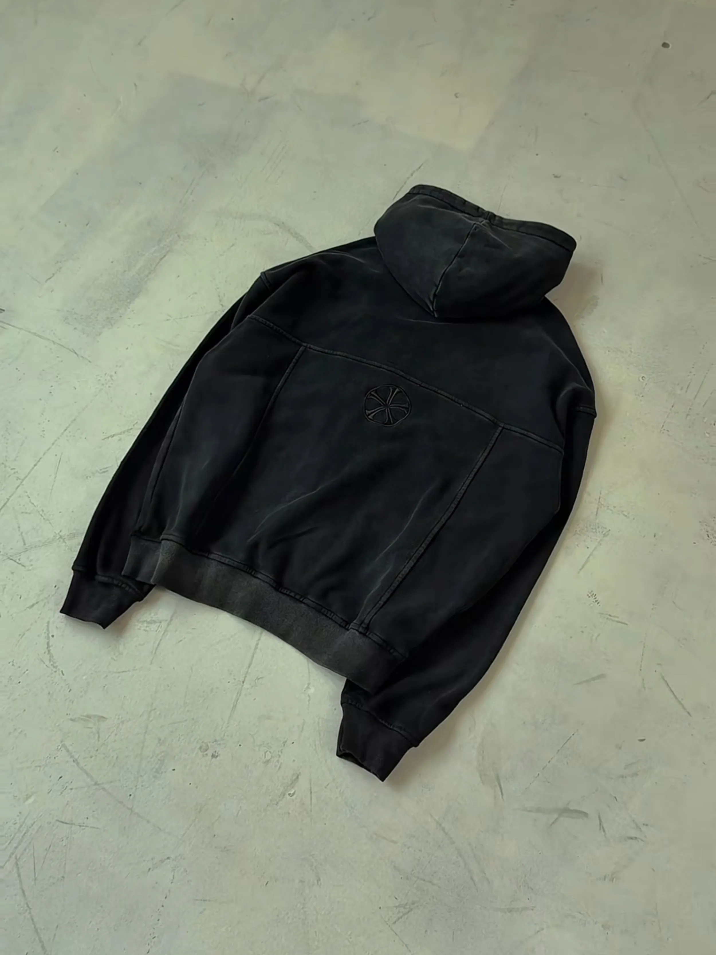 CROWN MARK Unisex Washed Zip Up Hoodie
