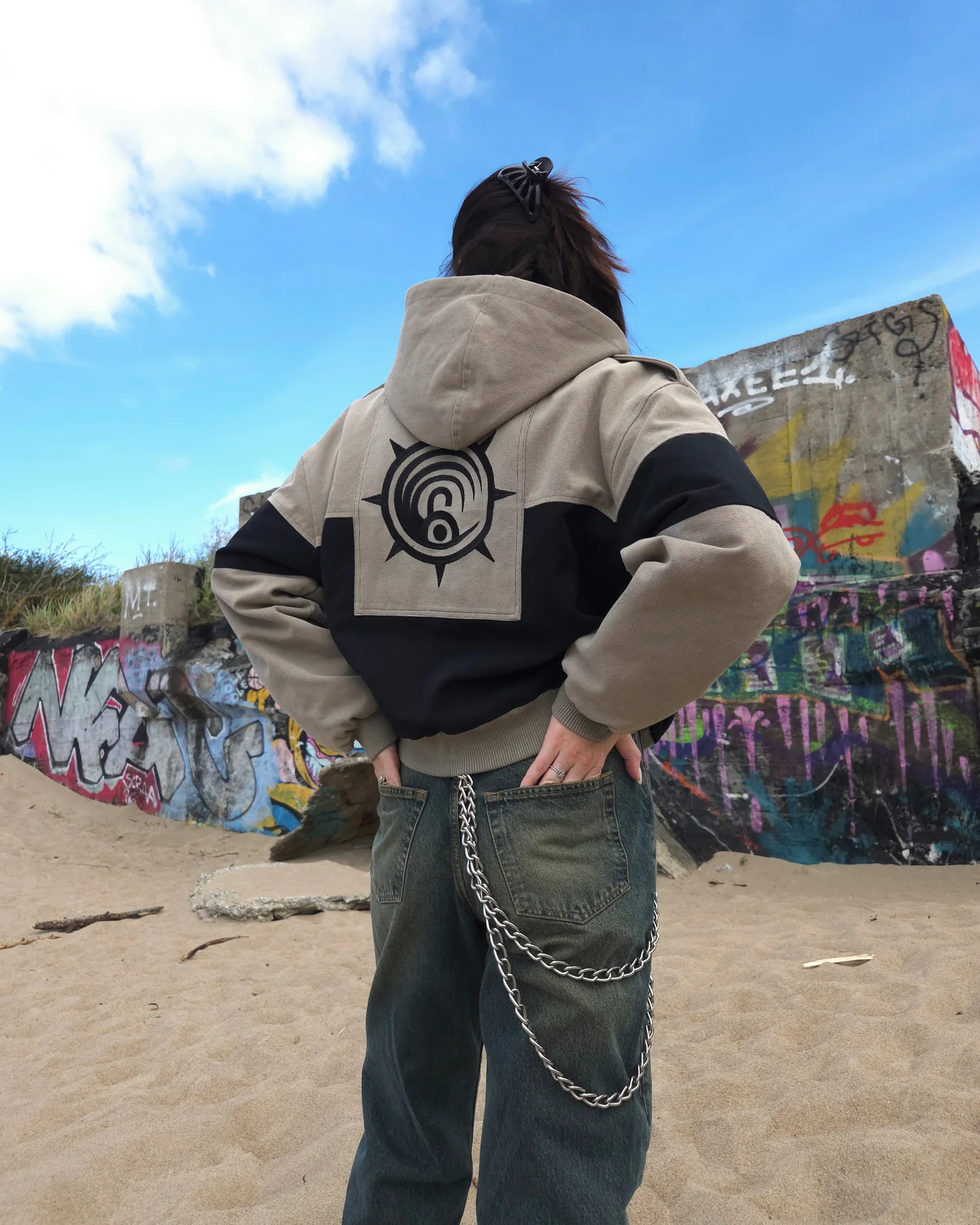 "The Cleaners" - Canvas Clasp Bomber Jacket
