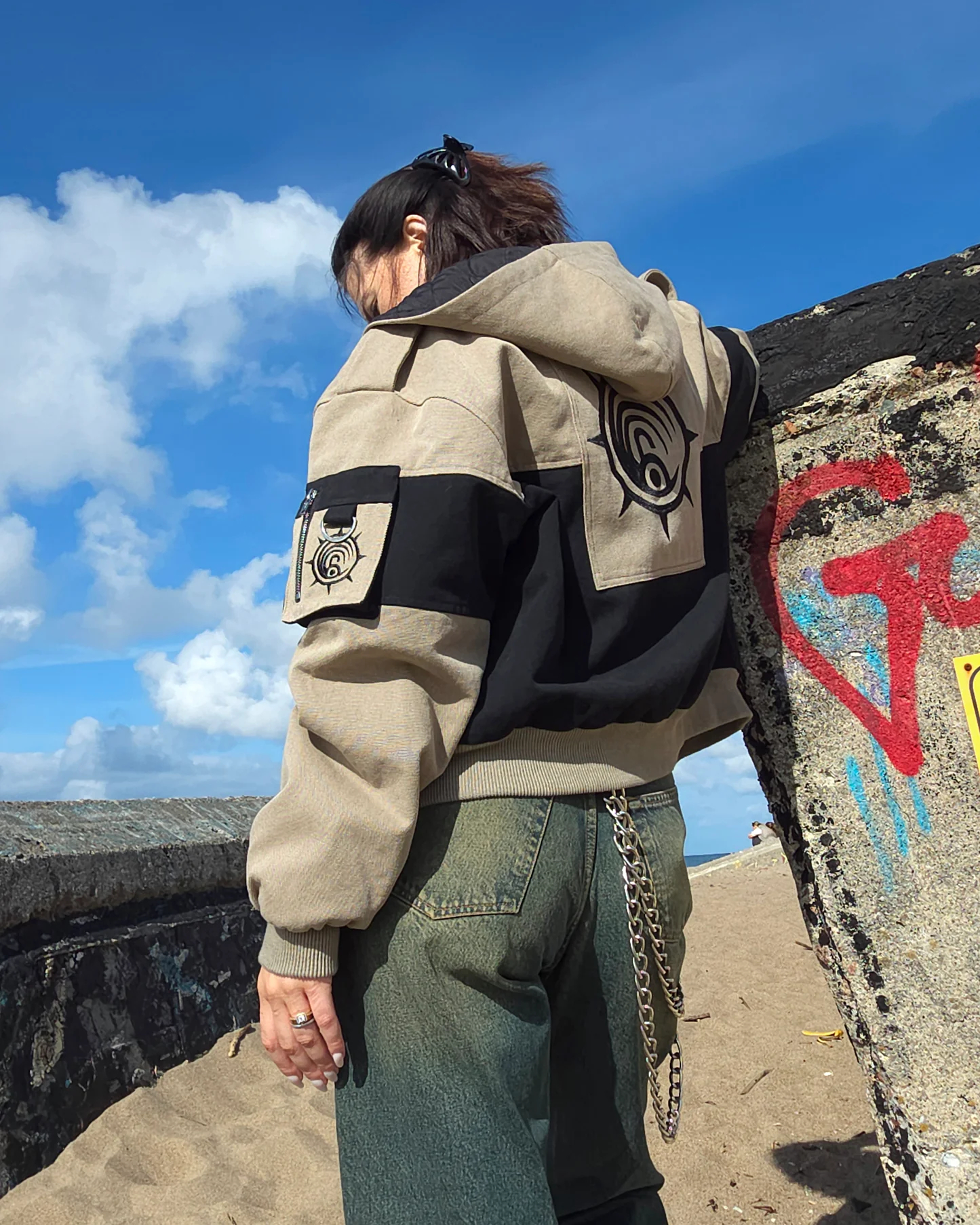 "The Cleaners" - Canvas Clasp Bomber Jacket