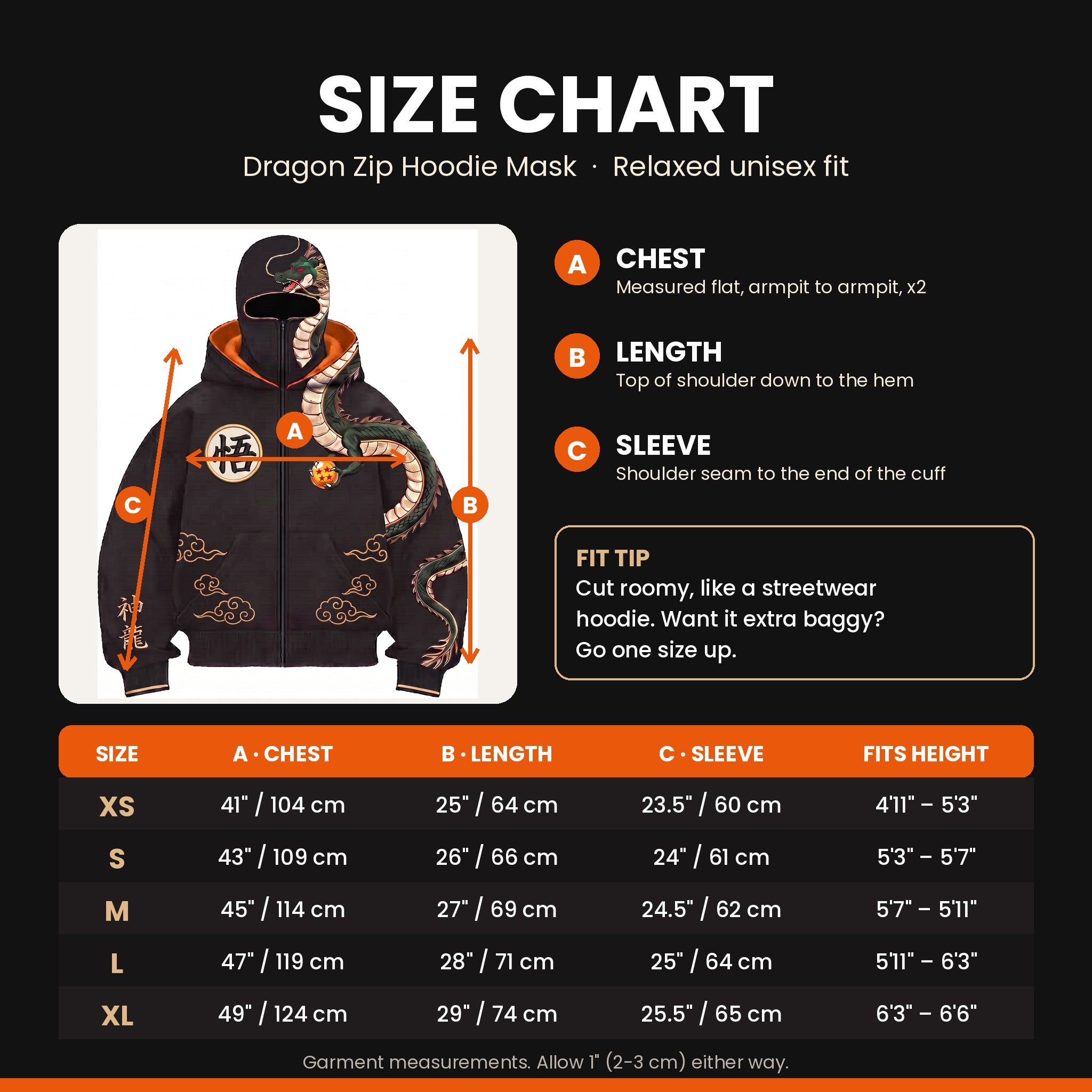 DBZ Zip Hoodie Mask