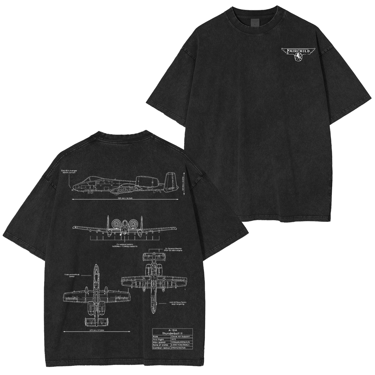 Fairchild-Republic A-10 Thunderbolt II Washed T-shirt/Crewneck/Hoodie