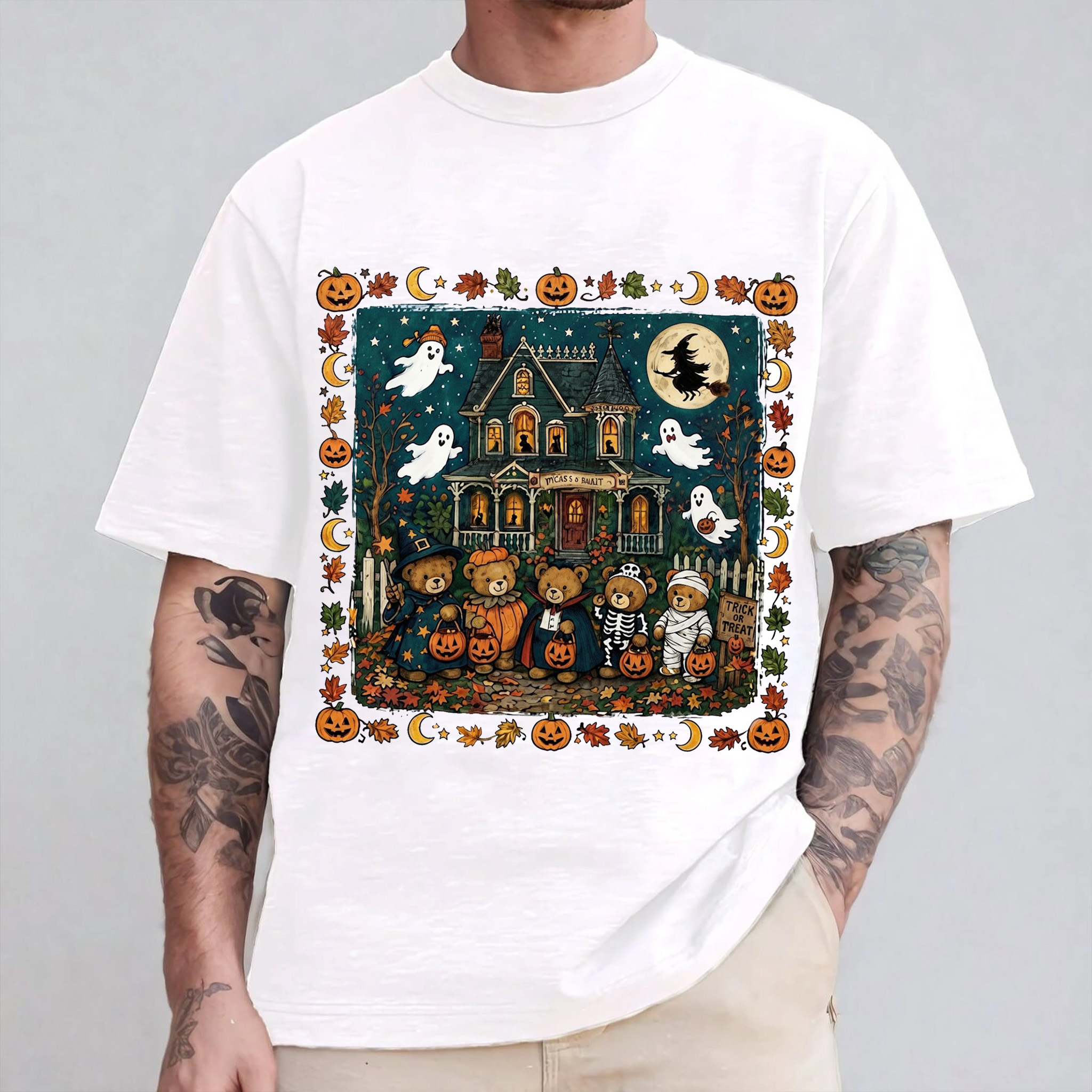 Halloween Cat Wizards: A Magical Tale Awaits Vintage Washed T-shirt/Crewneck/Hoodie
