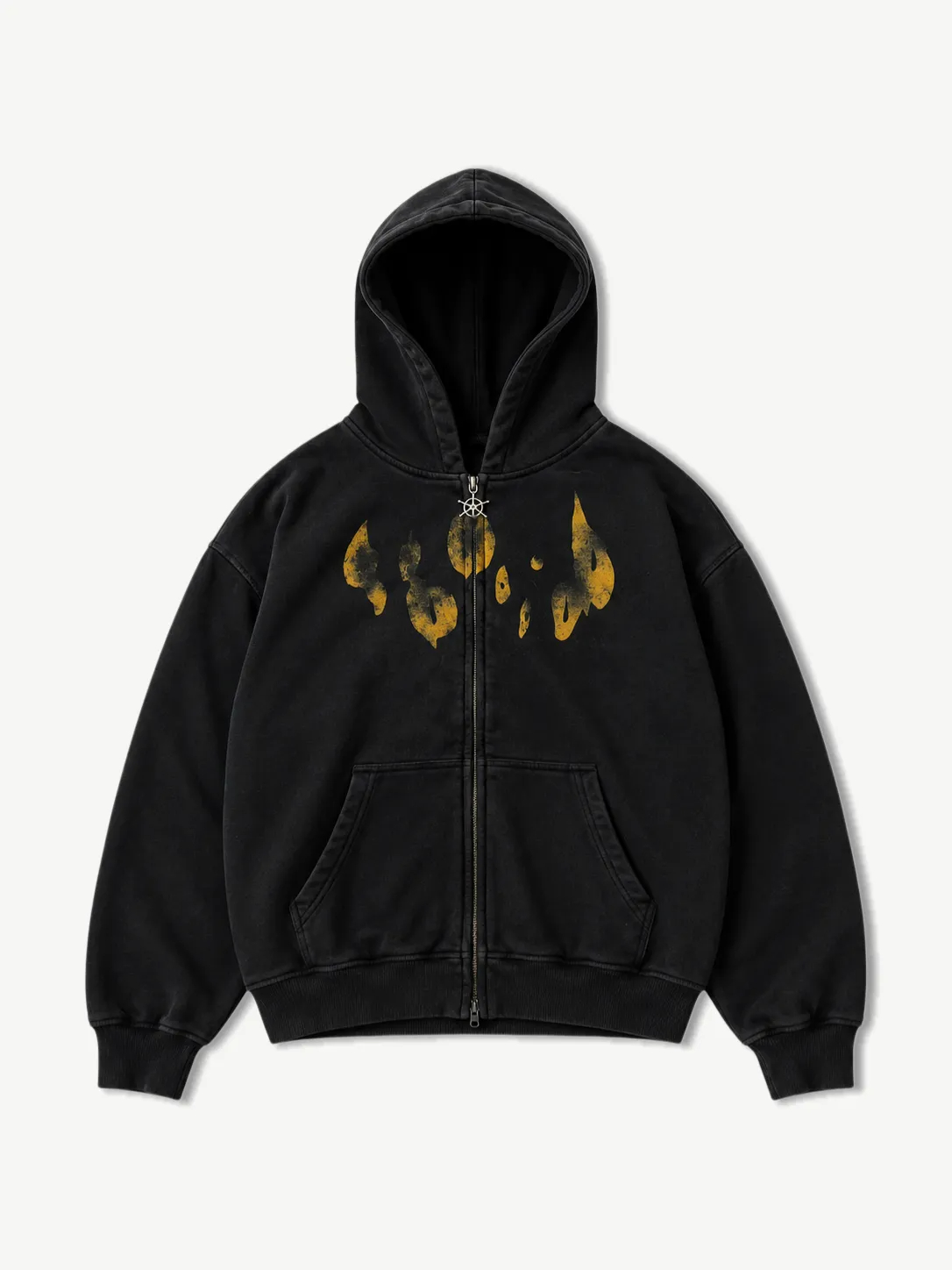 CROWN MARK Unisex Washed Zip Up Hoodie