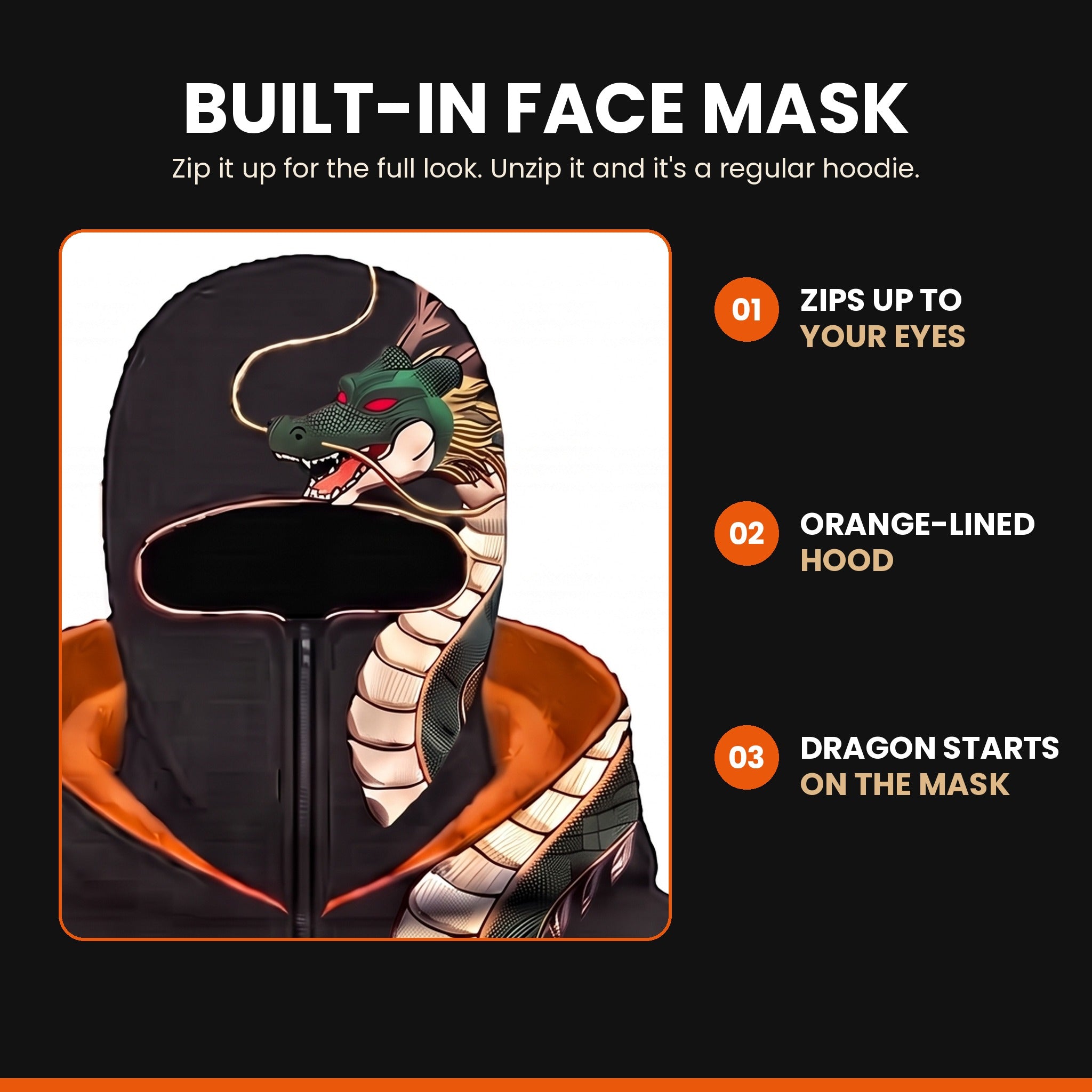 DBZ Zip Hoodie Mask