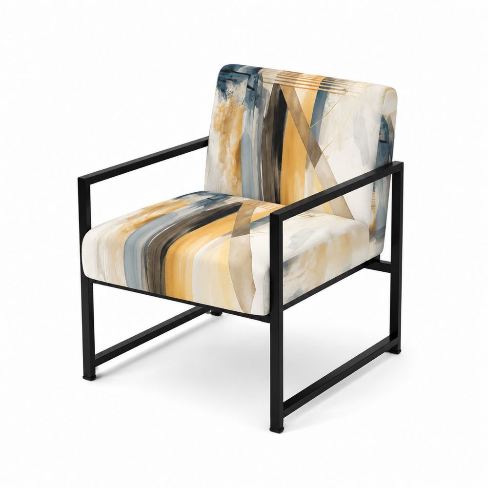 Fotel z metalowym stelażem i kolorową tapicerką z poliestru 75x60x80 cm