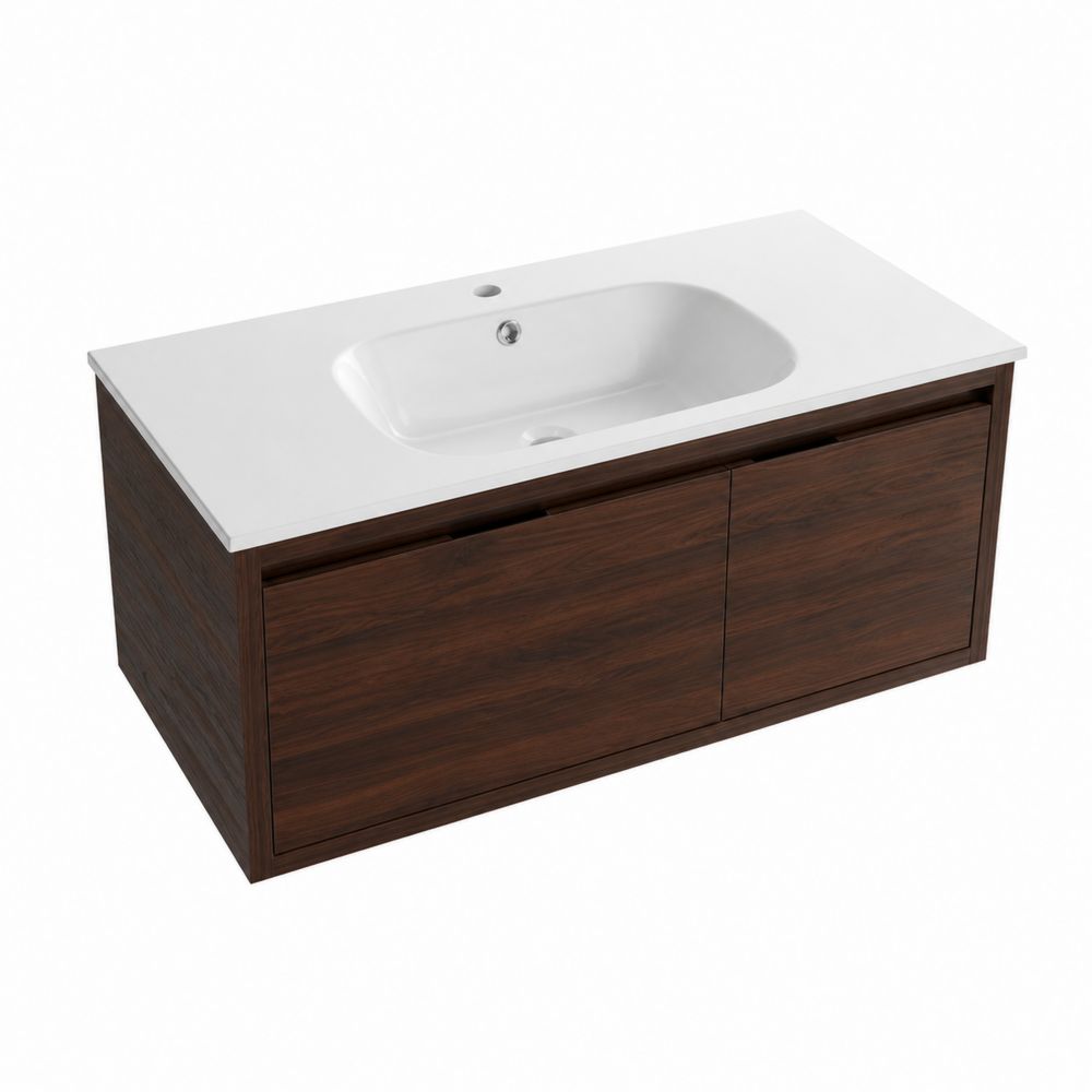 Szafka łazienkowa z umywalką ceramiczną 120 cm MDF Biały/Dąb