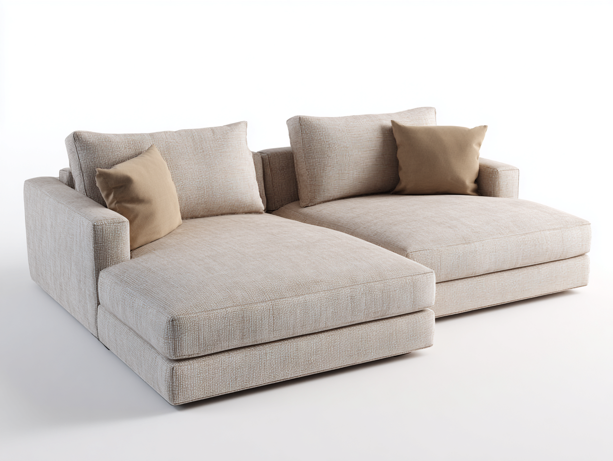 Ecksofa 260x160x82 cm - Stoff - Beige - für Wohnzimmer - modernes Design-Sidorhadecor