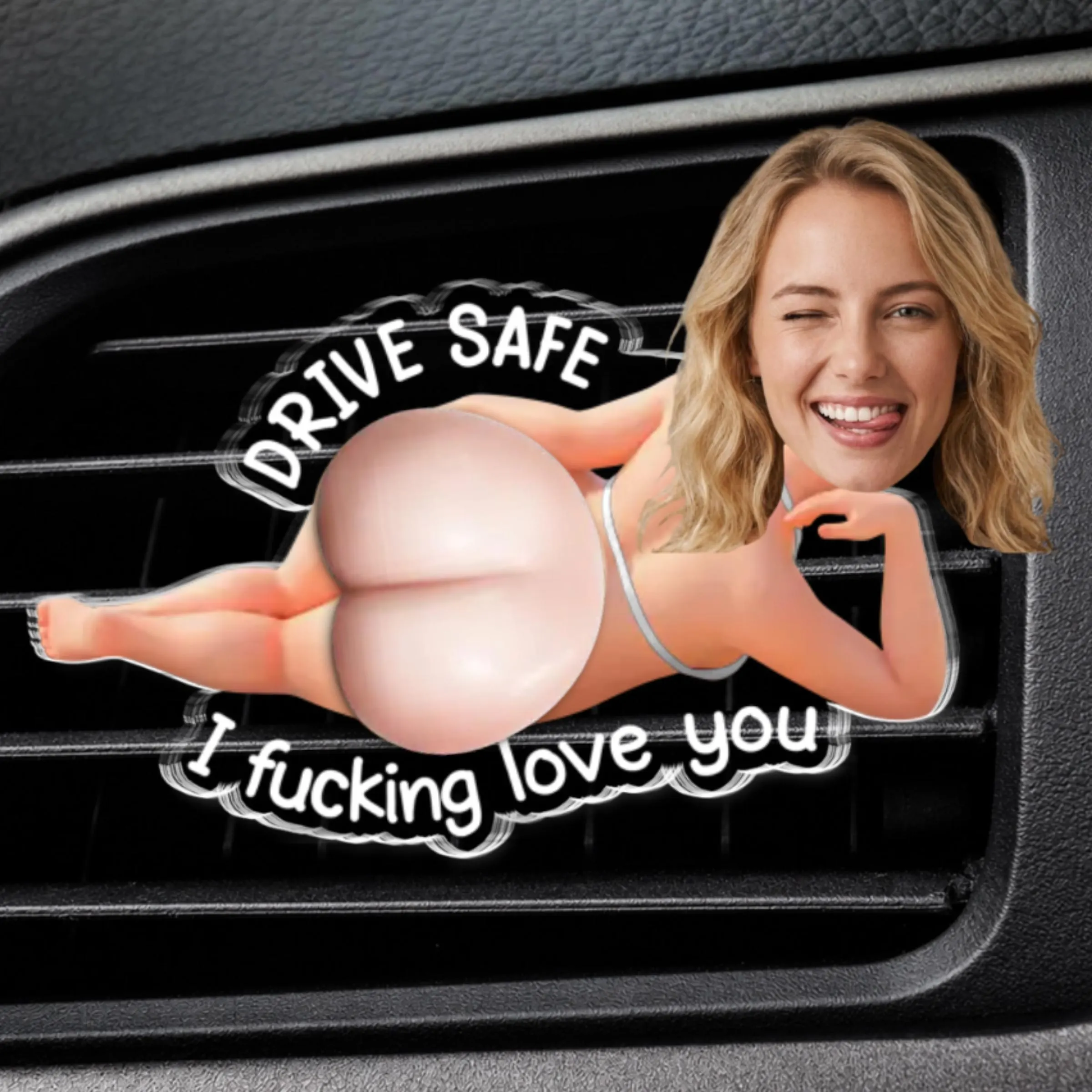 Personalized Face Car Air Freshener, Funny Custom Photo Car Vent Decor, Unique Novelty Gift for Him