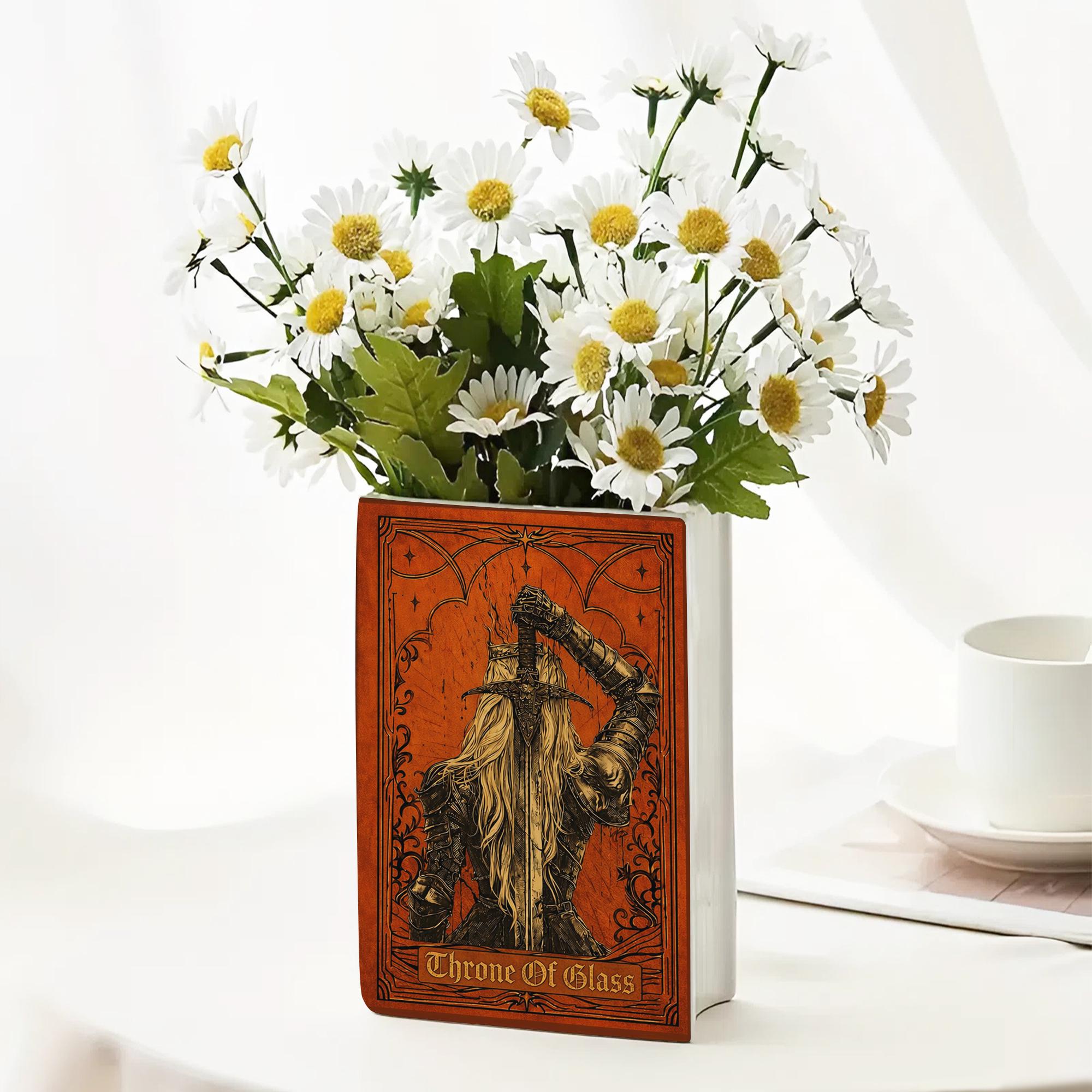 Fantasy Hardcover Book Vase – Decorative Floral Vase for Book Lovers & Cozy Home Décor
