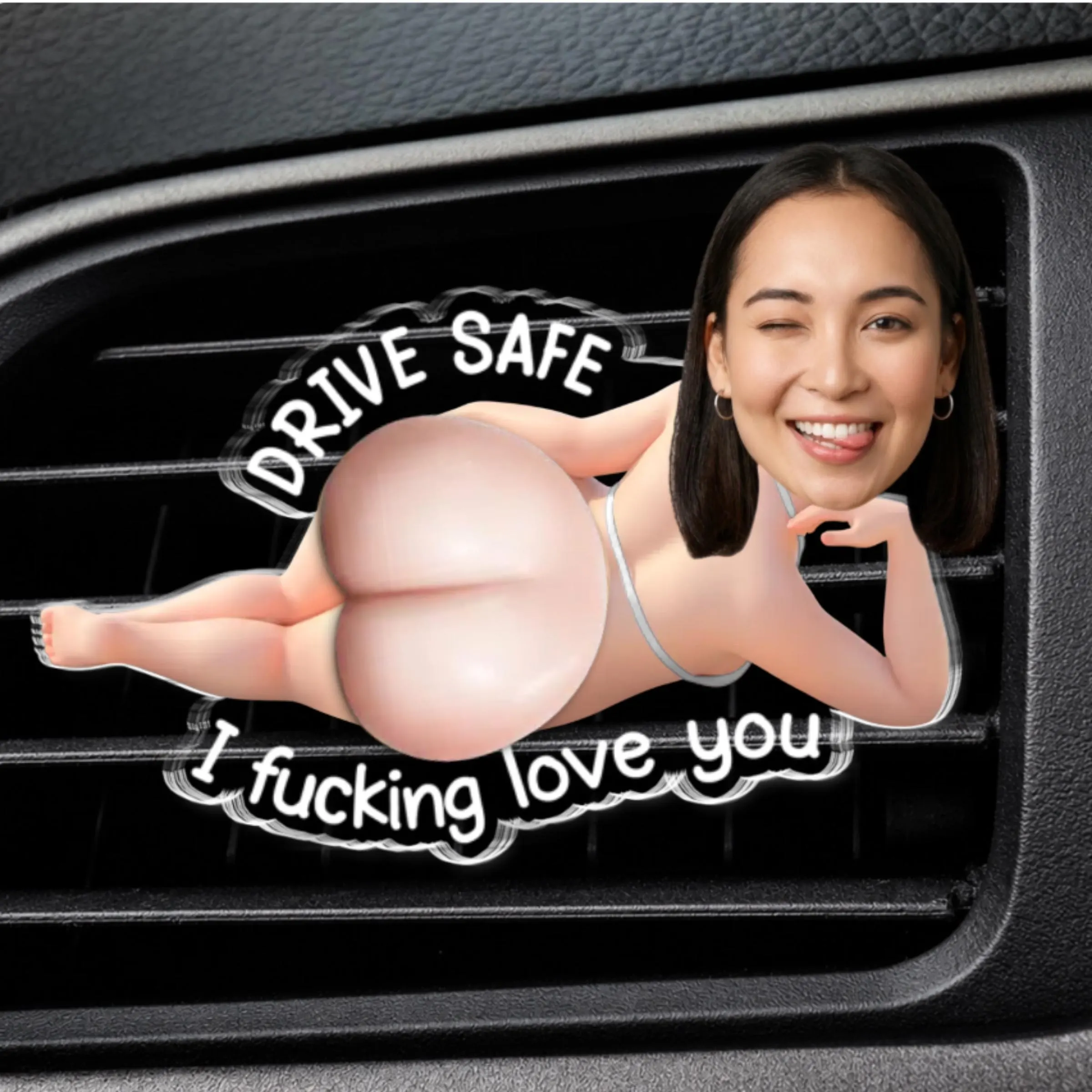 Personalized Face Car Air Freshener, Funny Custom Photo Car Vent Decor, Unique Novelty Gift for Him
