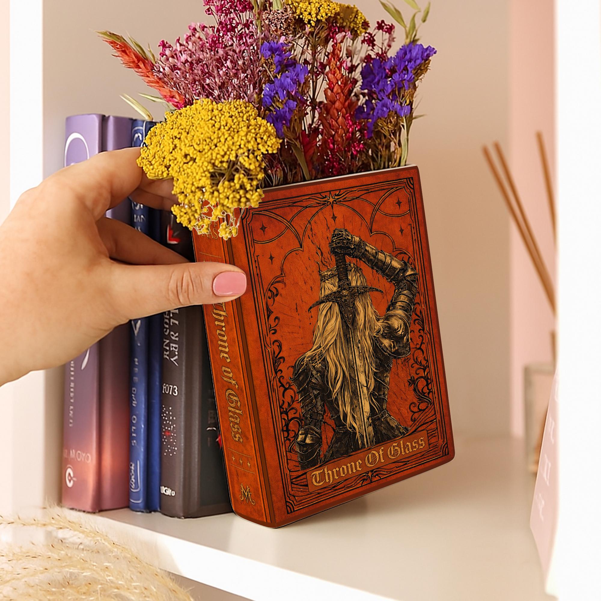Fantasy Hardcover Book Vase – Decorative Floral Vase for Book Lovers & Cozy Home Décor
