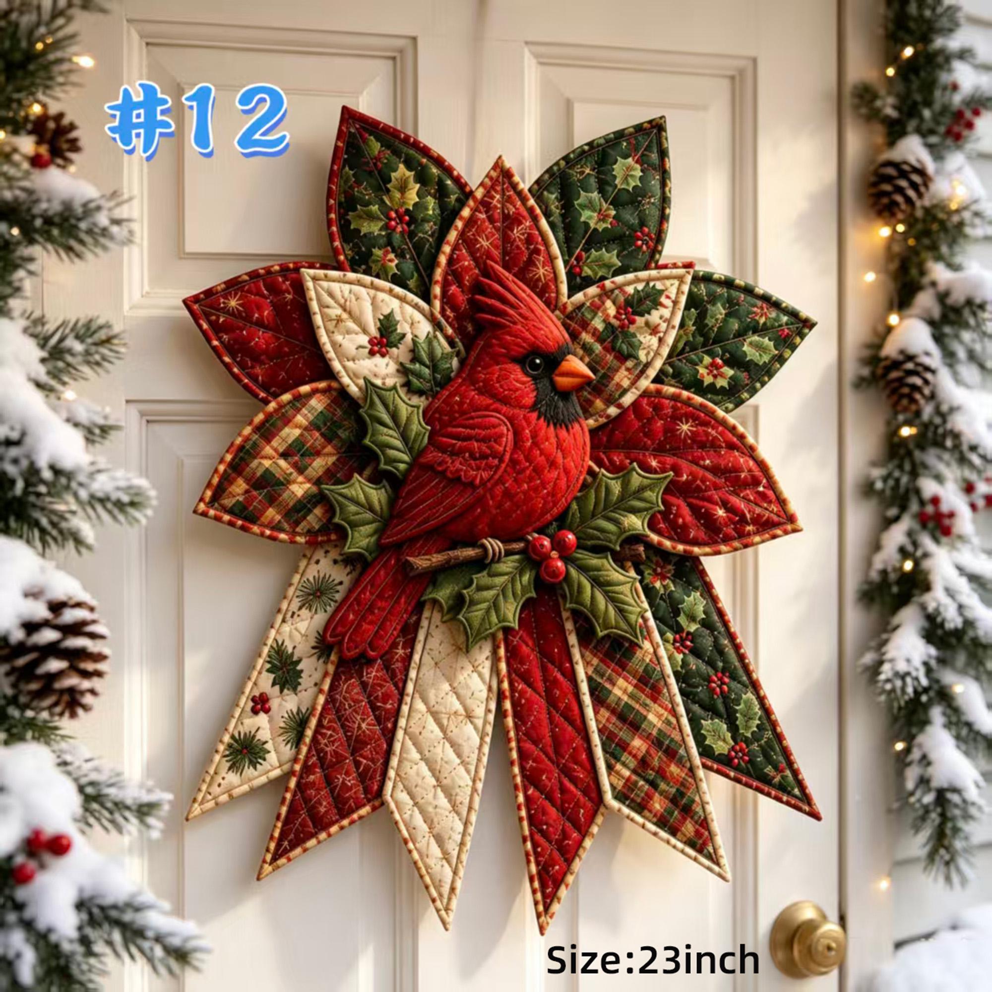 Christmas Tree Quilt Bow Door Hanger